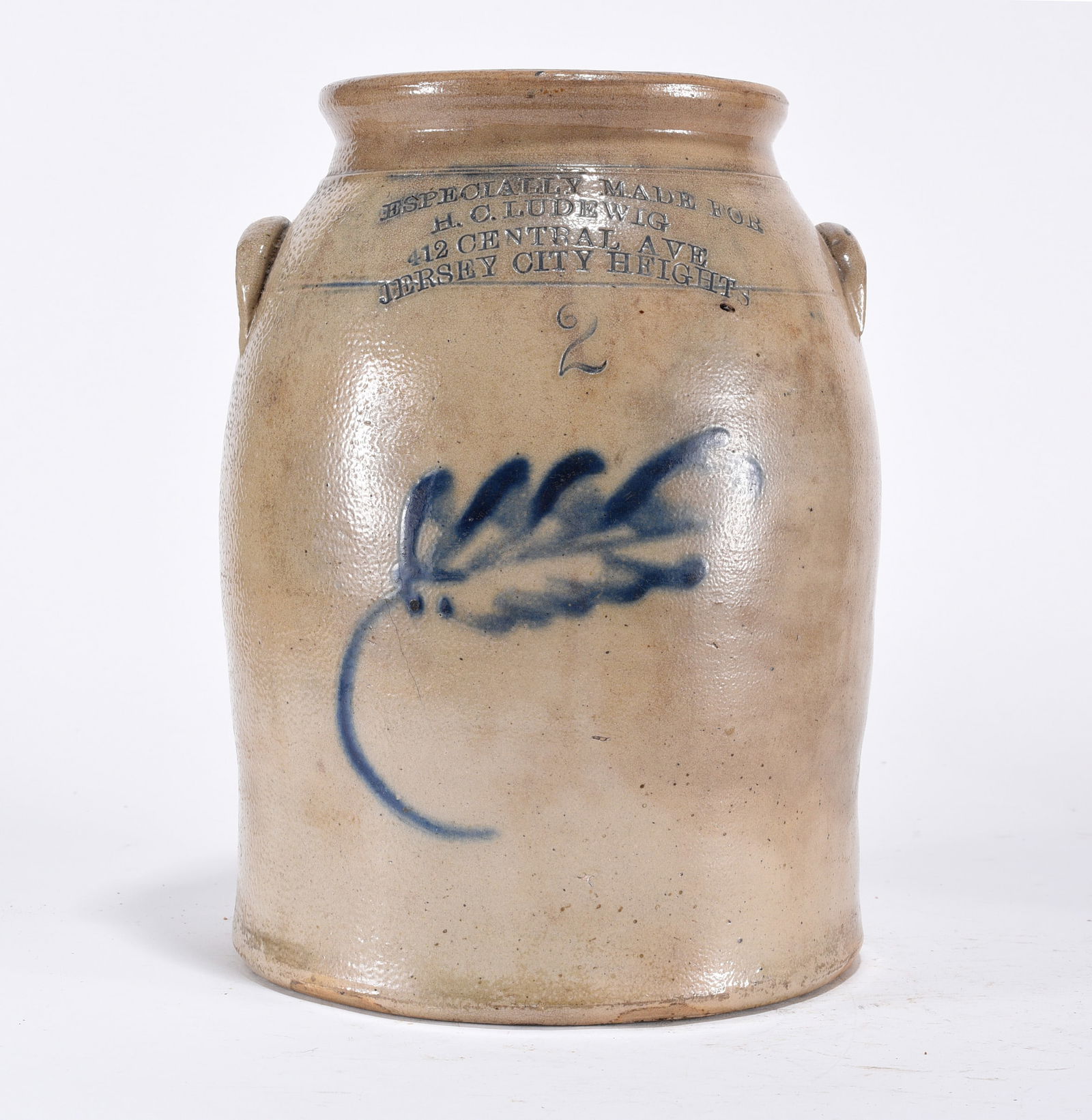 H.C. Ludewig Jersey City Heights  Blue Decorated Storage Jar (1 of 5)