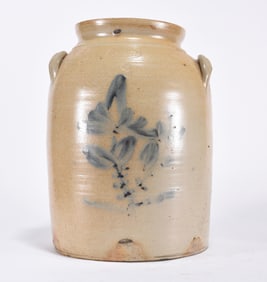 A.E. Smith & Sons New York Blue Decorated Storage Jar