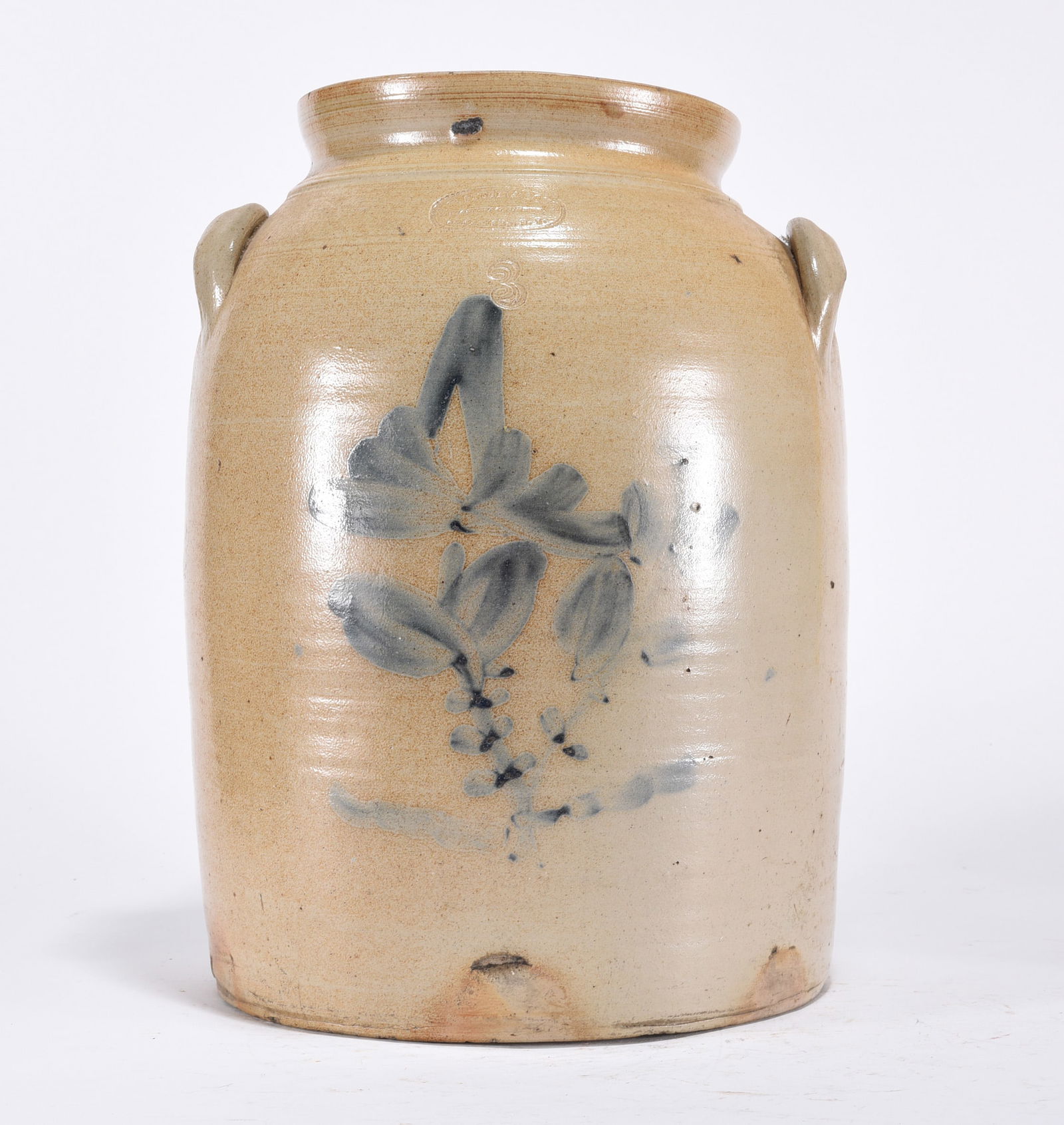 A.E. Smith & Sons New York Blue Decorated Storage Jar (1 of 5)