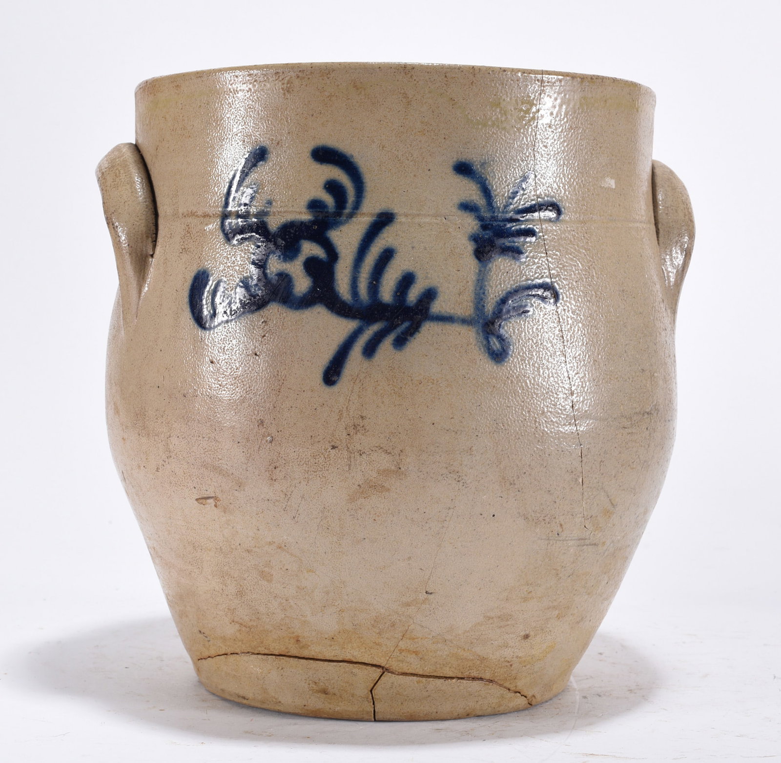 Early New York Blue Decorated Storge Jar (1 of 4)