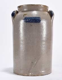 CJ Merrill Signed Blue Decorated Jar