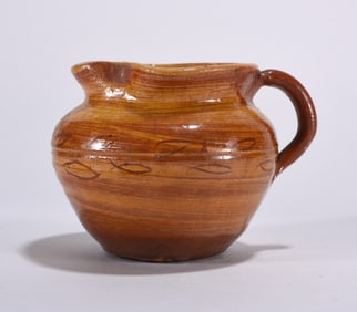 Red Fish Incised Pitcher