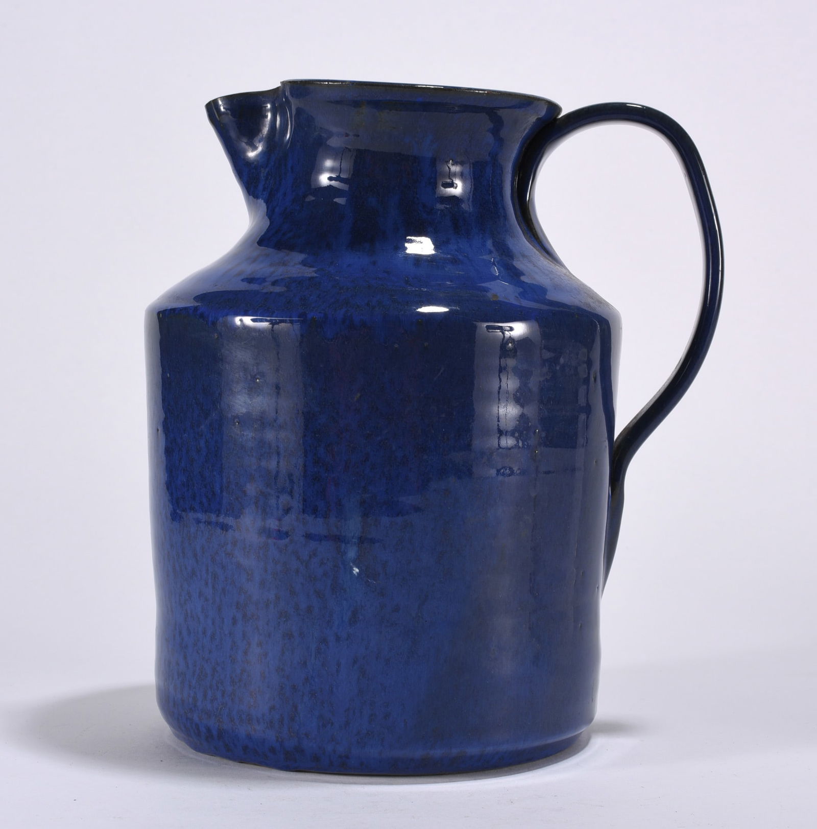 Blue Pottery Pitcher Signed (1 of 3)