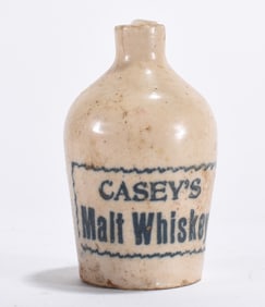 Miniature Pottery Advertising Whiskey Jug