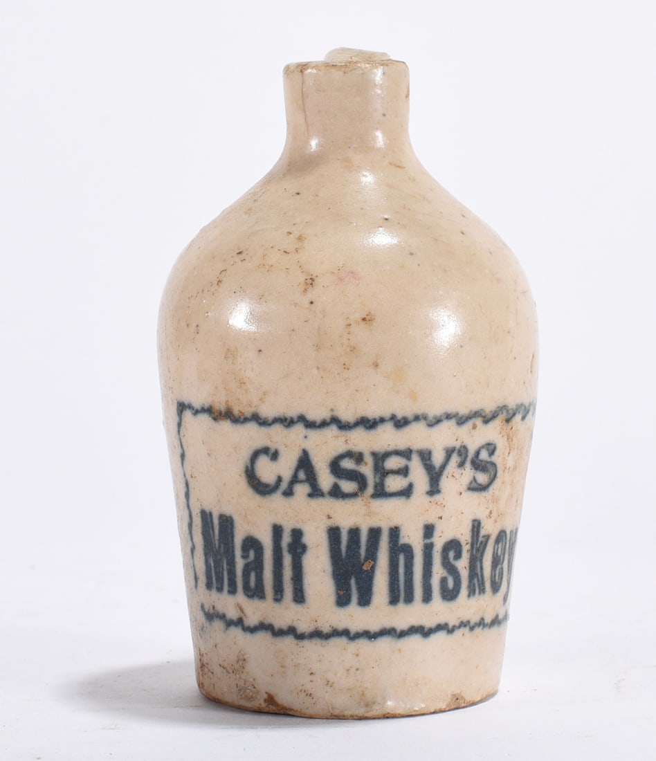 Casey's Malt Whiskey Miniature Advertising Jug: Pottery jug. CASEY'S Malt Whiskey"