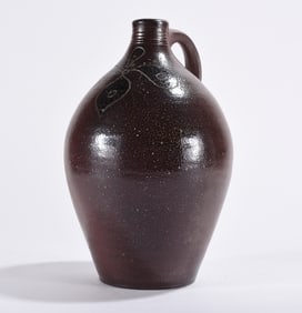 Pottery Jug Incised Floral Design