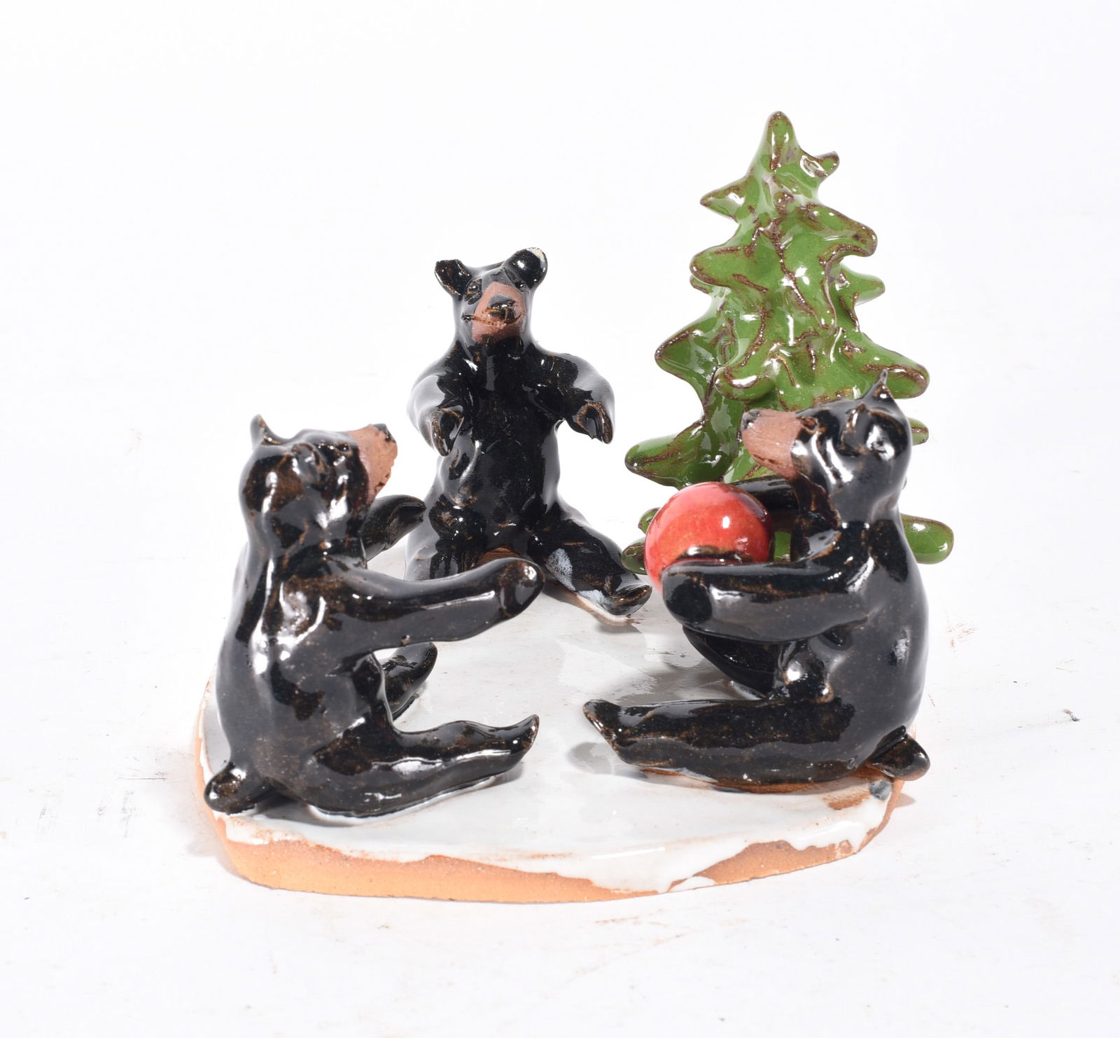 Lynn Bailey Pottery Christmas Bear Figural (1 of 3)