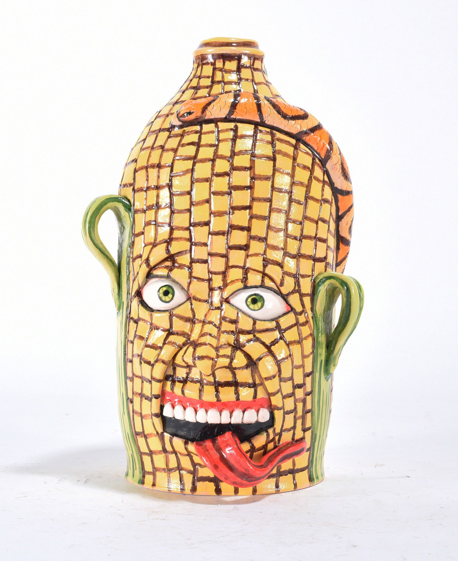 Stacy Lambert Corn Face Jug (1 of 3)