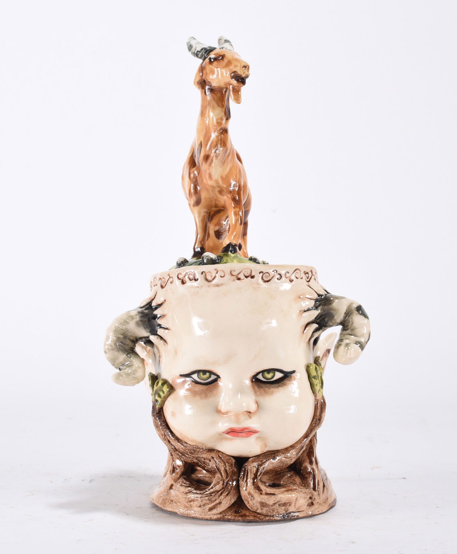 Stacy Lambert Goat Baby Doll Face Vase (1 of 4)