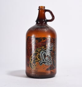 Antique Bottle with Art