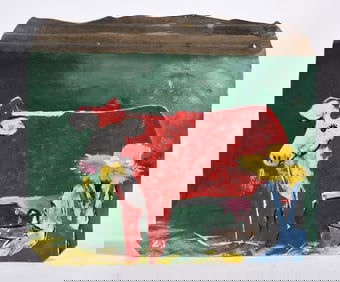 Leonard Jones Painting on Roof Tin