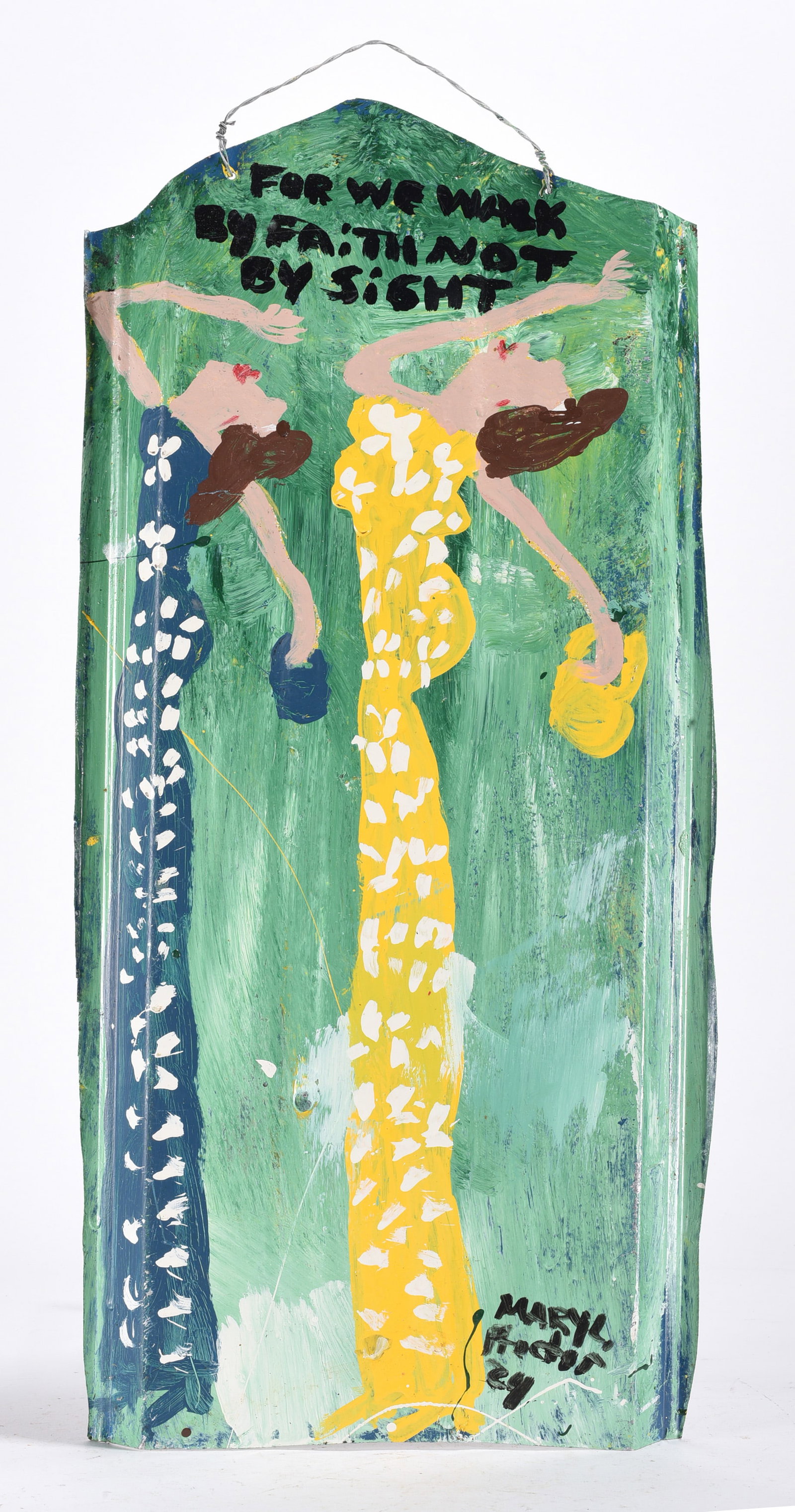 Mary Proctor Folk Art Painting: Mary Proctor Folk Art Painting. Folk artist living in FL. Mary has a folk art garden at her home and paints mostly on roof tin, doors, and wood.