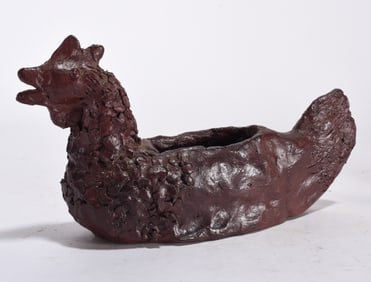 Folk Pottery Chicken Vase