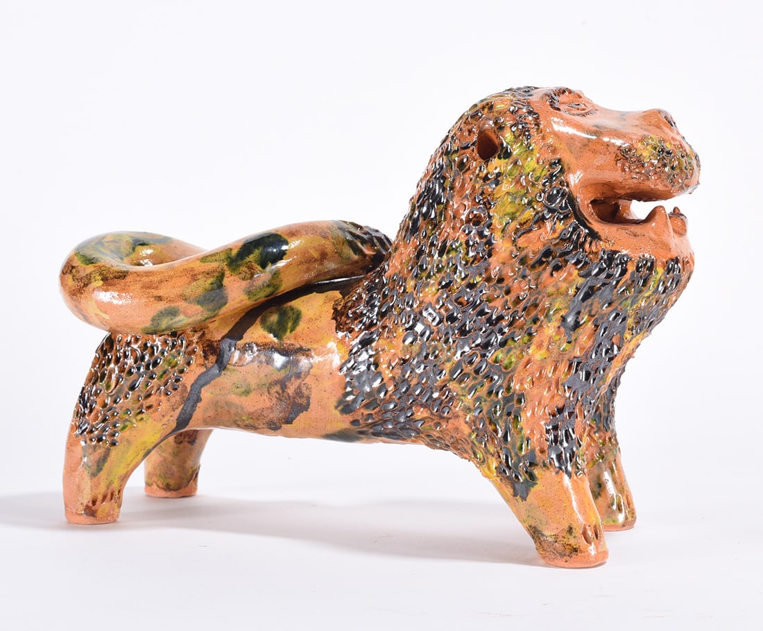 Billy Ray Hussey Pottery Figural Lion (1 of 3)