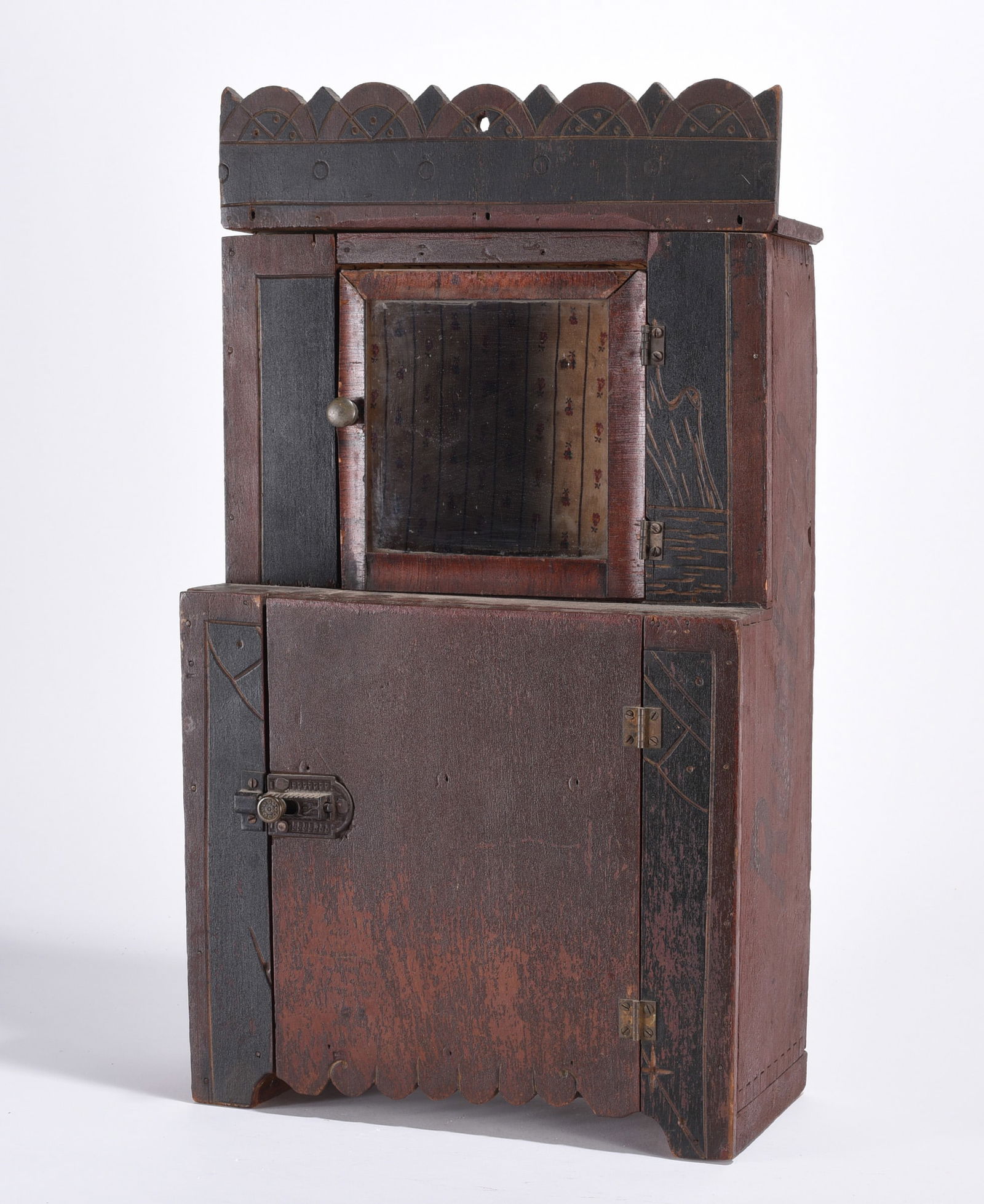 American Folk Art Miniature Cupboard (1 of 6)