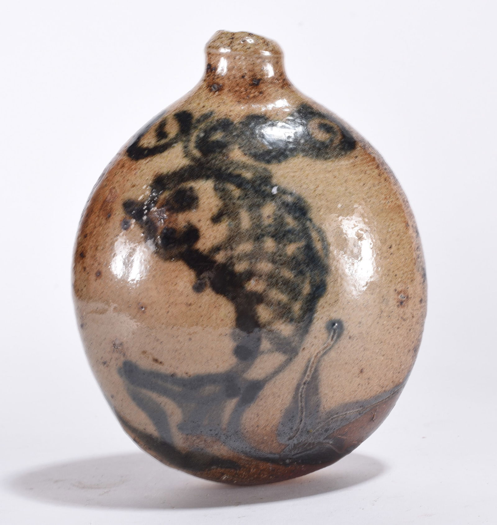 Contemporary Decorated Pottery Flask (1 of 4)