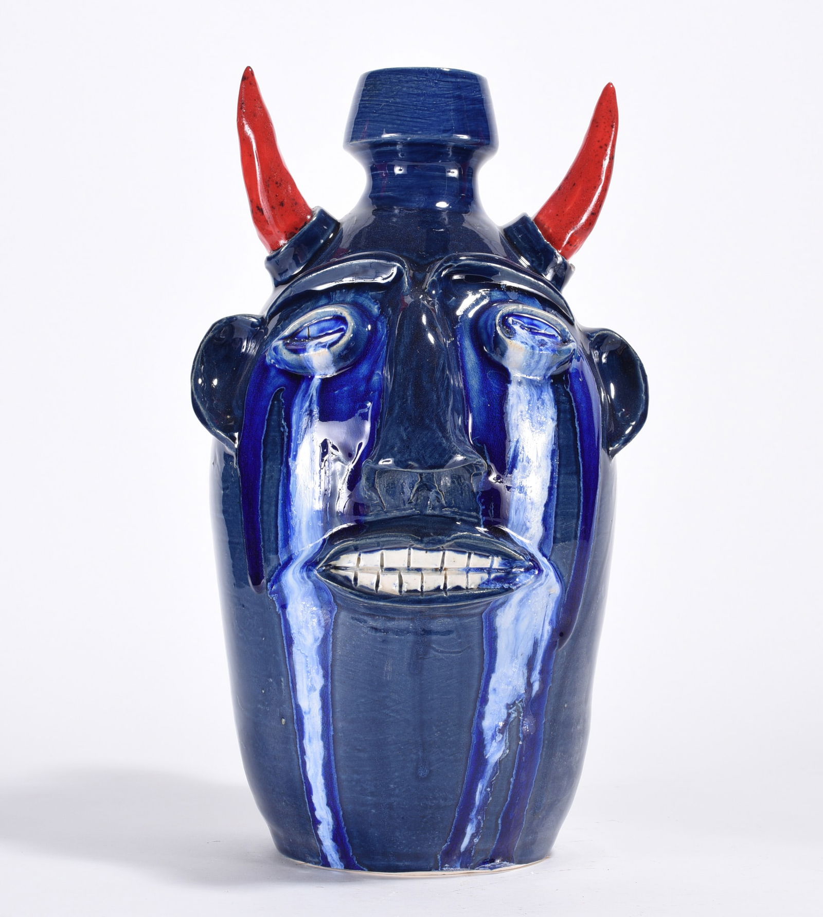 Randy Tobias Folk Pottery Face Jug (1 of 3)