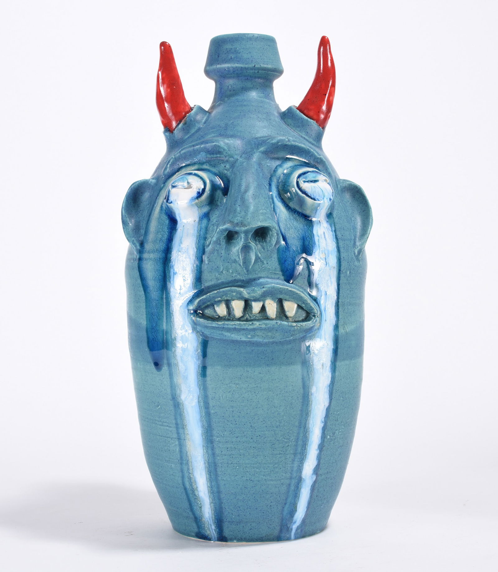 Randy Tobias Folk Pottery Face Jug (1 of 3)