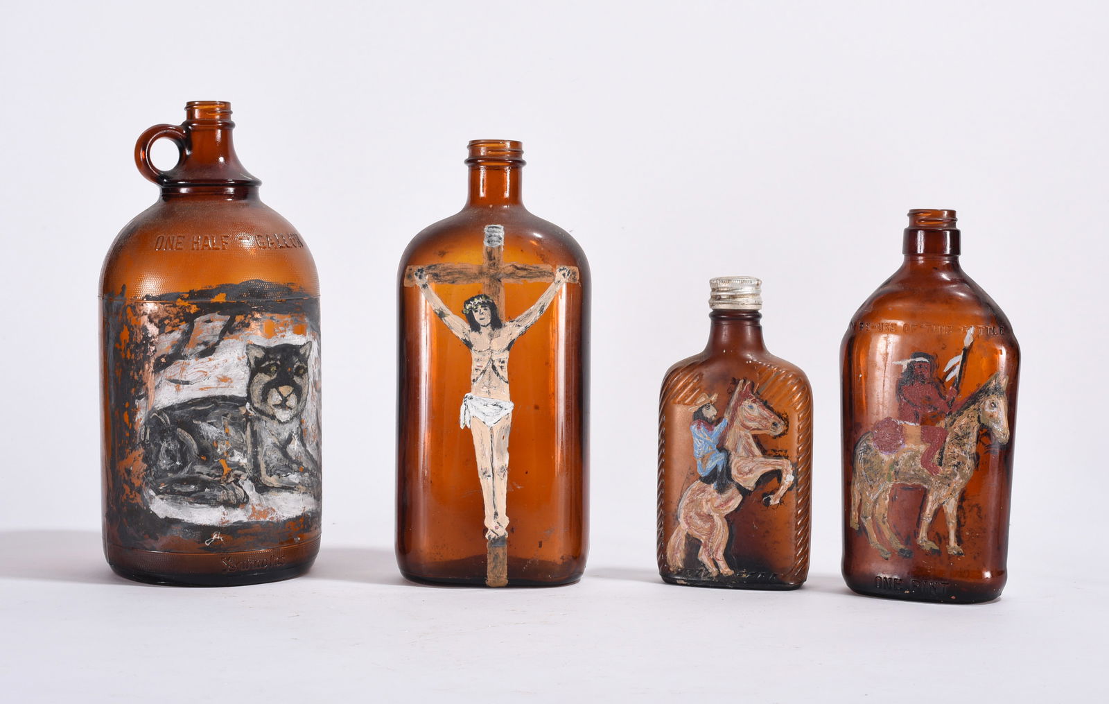 Folk Art Painted Bottles (1 of 2)