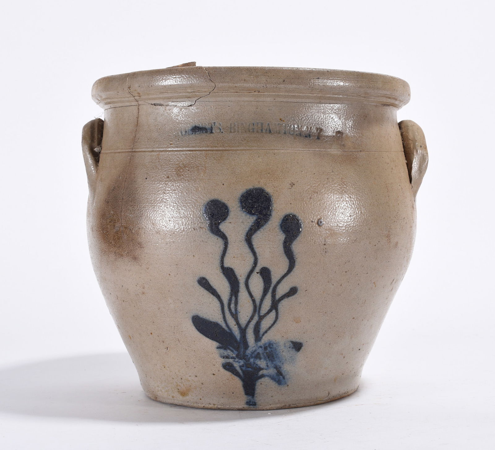 W. Roberts Binghamton NY Stoneware Decorated Jar (1 of 6)