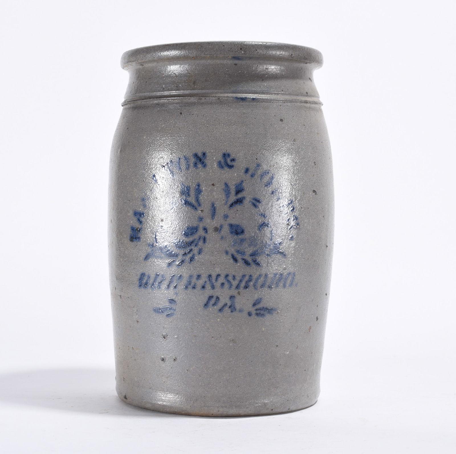 Hamilton and Jones Decorated Stoneware Jar Greensboro, PA (1 of 4)