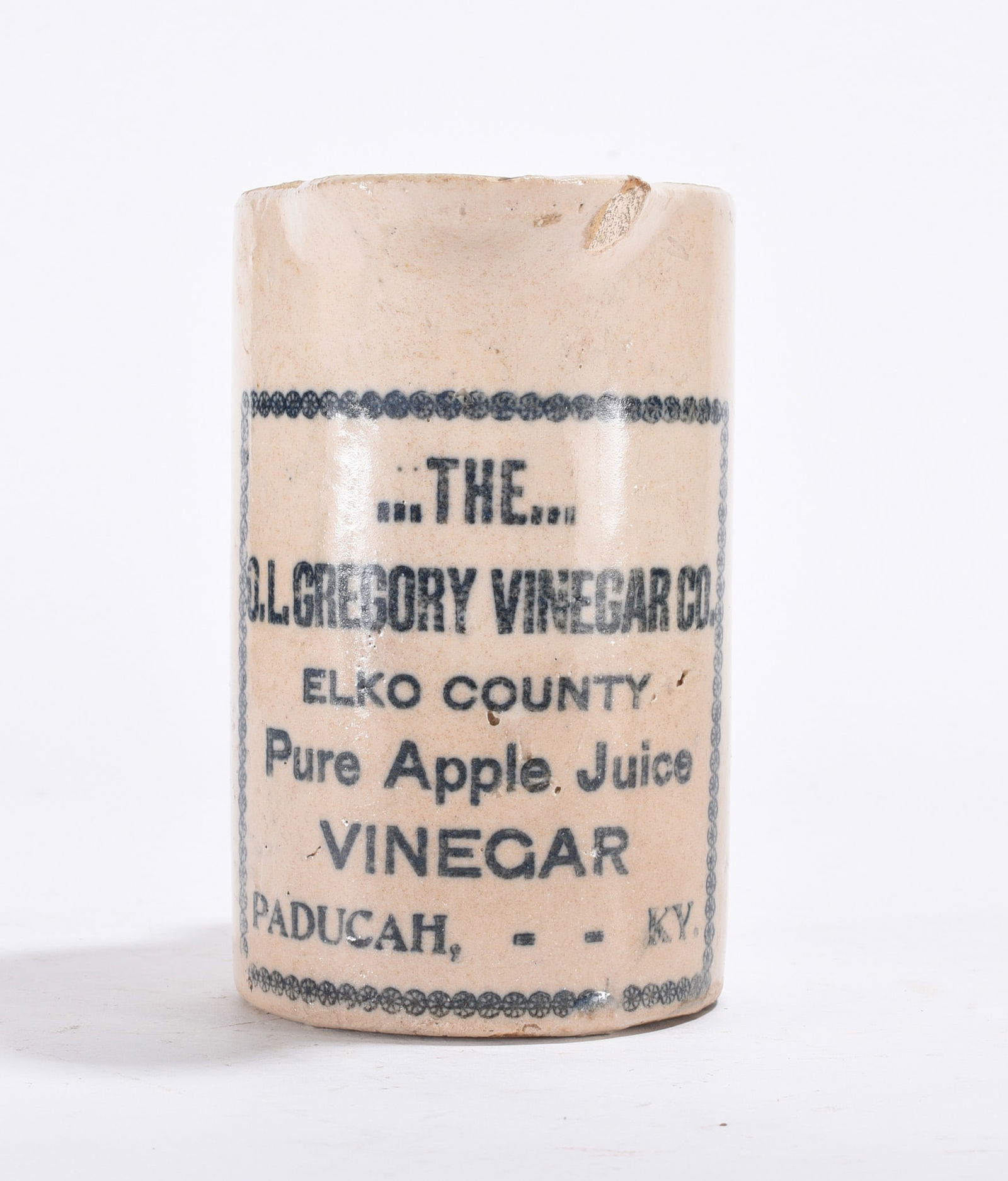 OL Gregory Vinegar Co. Paducah, KY Advertising Pitcher: OL Gregory Vinegar Co. Paducah, KY Advertising Pitcher