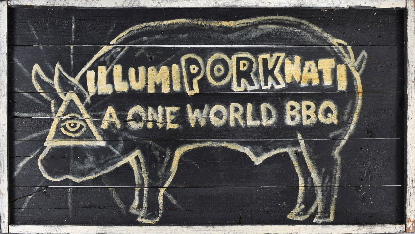 Folk Art Painted Sign found in Alabama shed with 100 others: Folk Art Painted Sign found in Alabama shed with 100 others