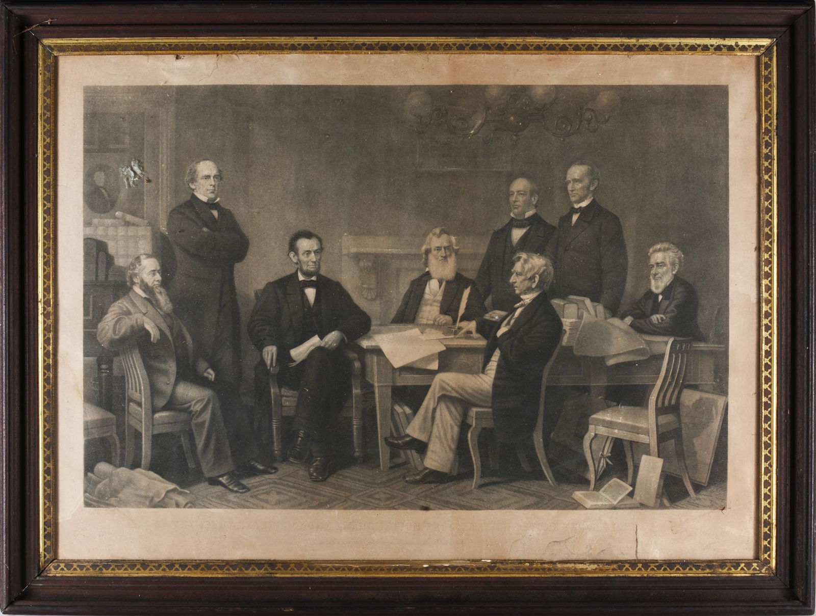 Emancipation Proclamation Historical Lingoln Engraving ca. 1866 (1 of 2)