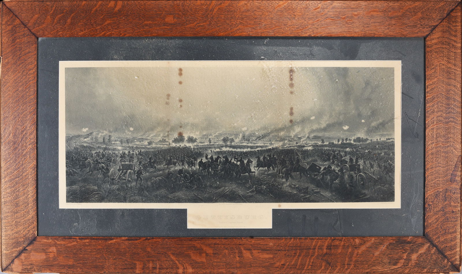 Antique 1876 Gettysburg Engraving Repluse of Longstreet's Assault by HB Hall (1 of 2)