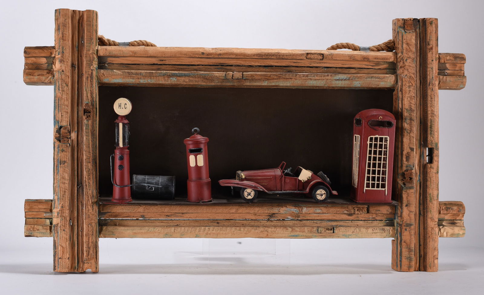 Folk Art Gas Station Scene (1 of 3)