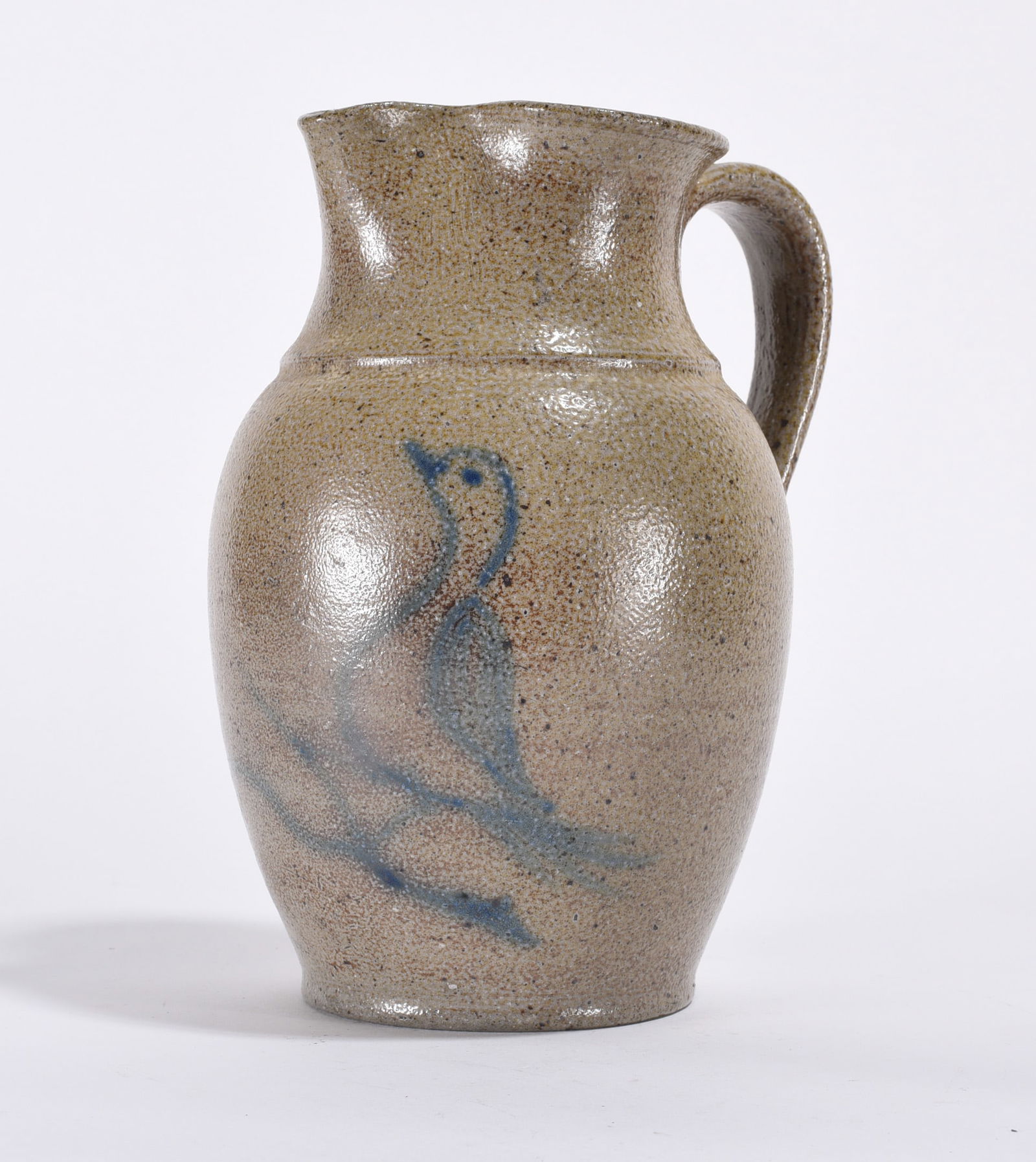 Jugtown Blue Decorated Pottery Pitcher (1 of 3)
