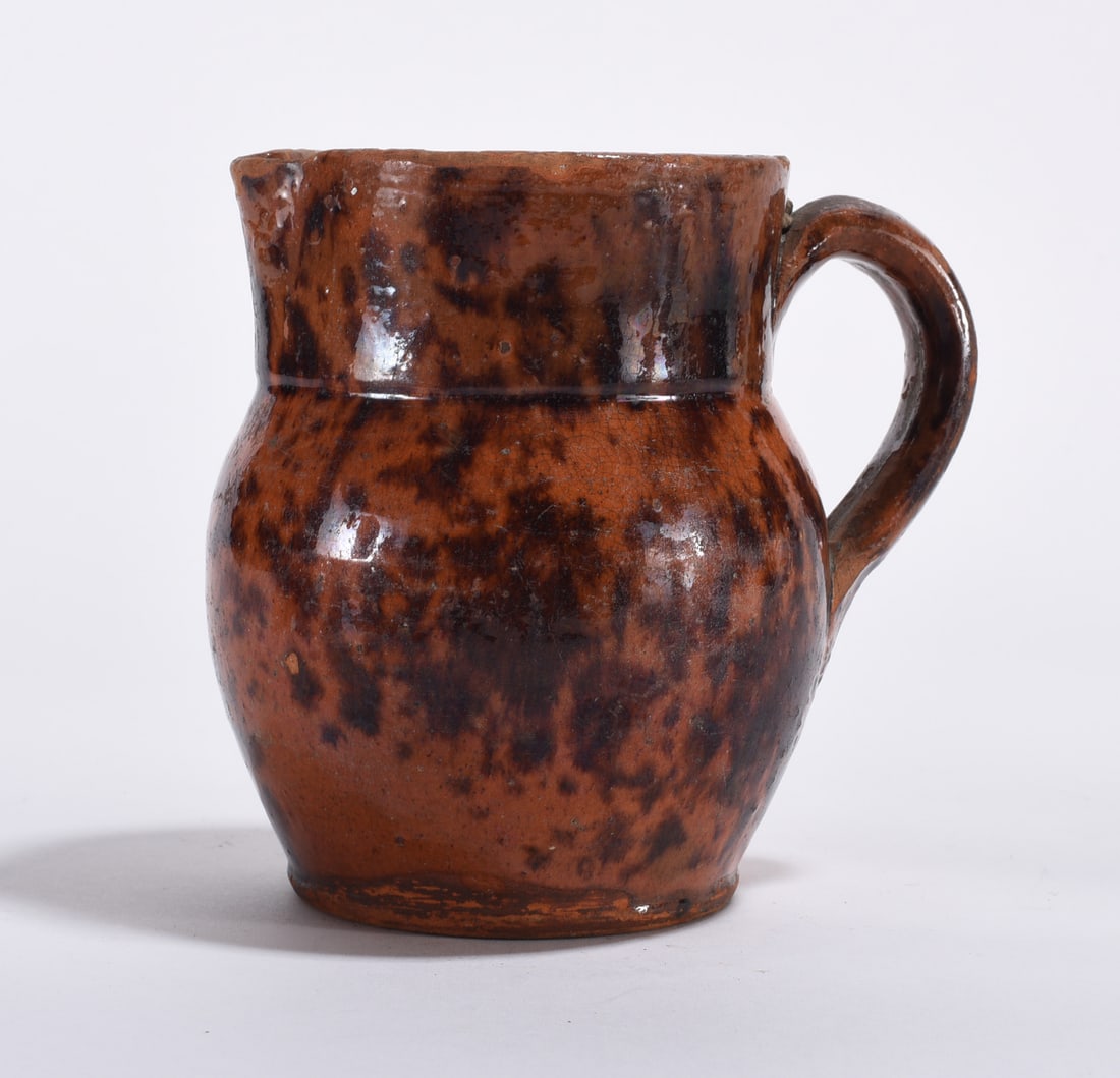 ca. 1880 Mid Atlantic Small Redware Pitcher (1 of 3)