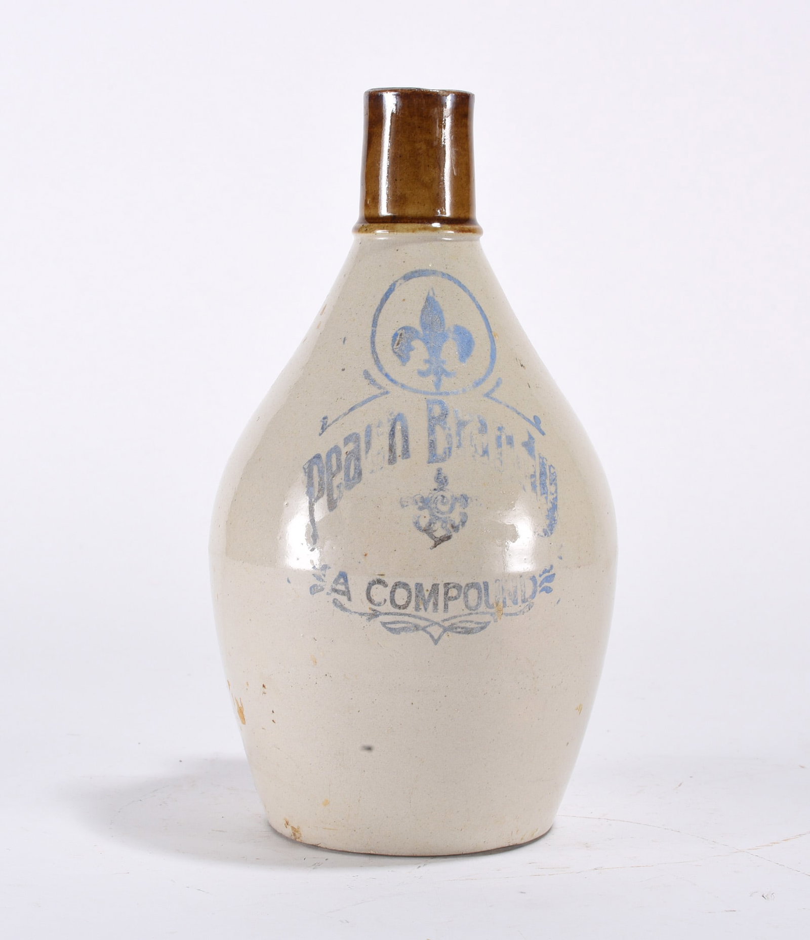 Antique Brandy Stoneware Advertising Bottle (1 of 3)