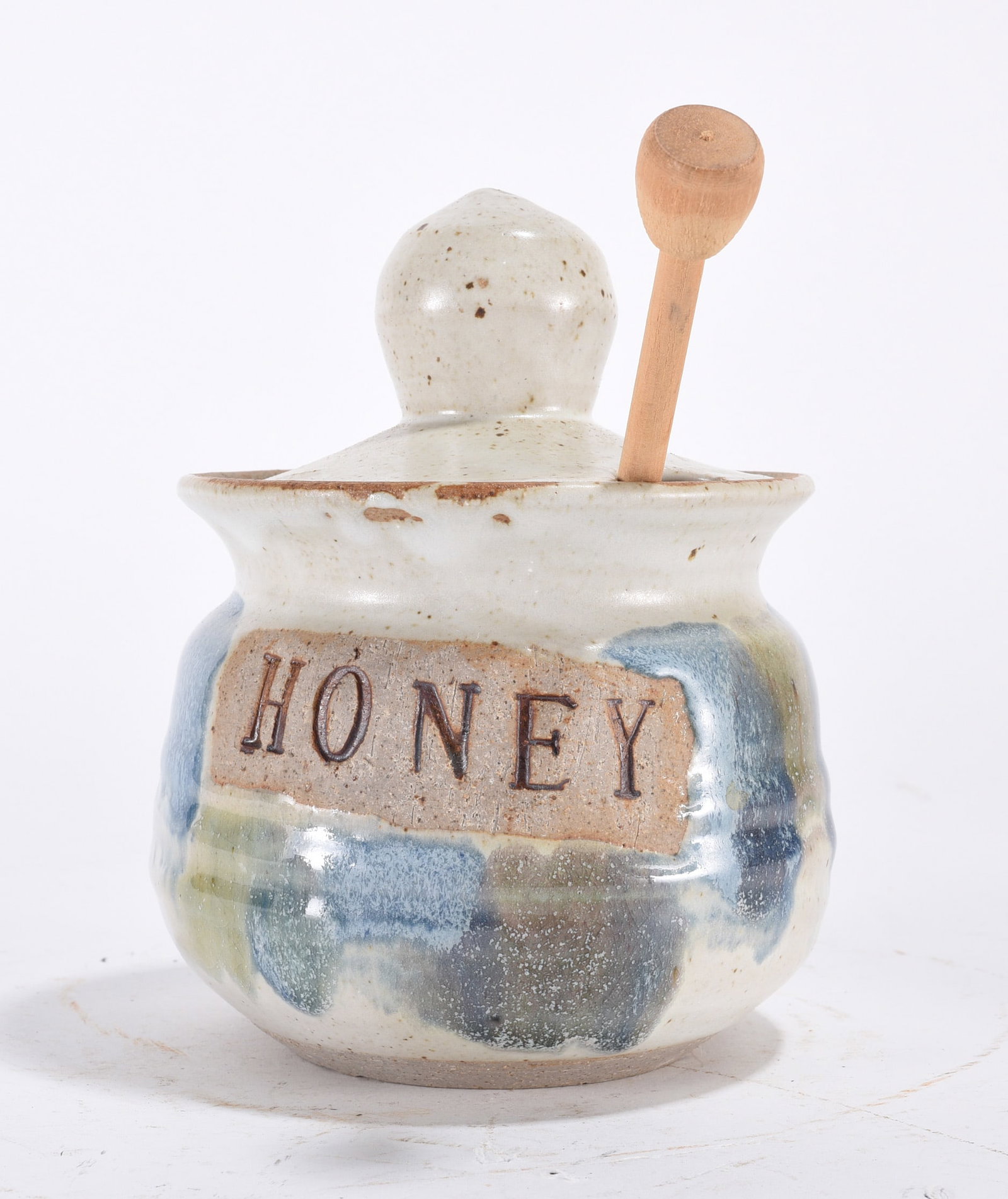 Pottery Honey Jar signed Smith: PLEASE READ ALL TO THE END FOR IN HOUSE SHIPPING ESTIMATED PRICES --- All stoneware and pottery is from a single owner collection. If damage is seen it will be noted but we do miss things. See