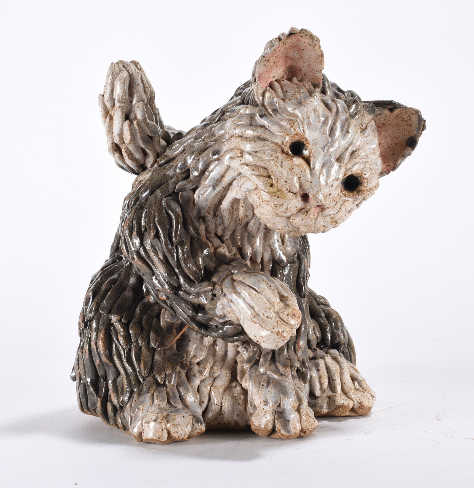 North Carolina Folk Pottery Cat OUTSTANDING (1 of 3)