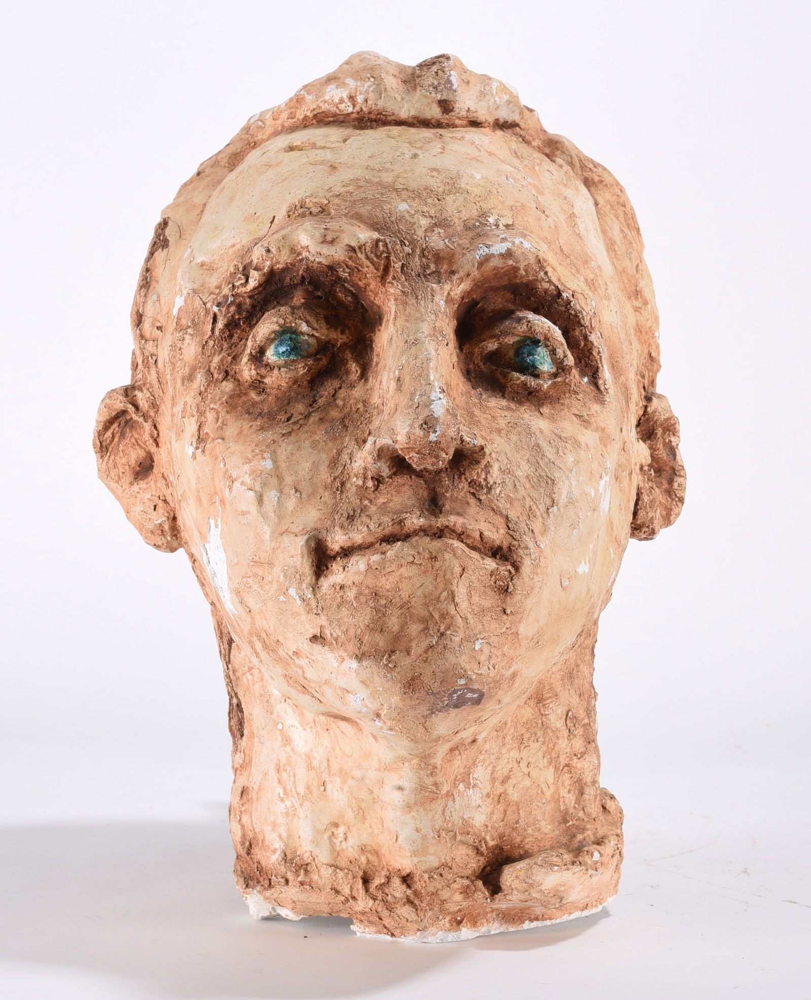 Outstanding Sculpted Pottery Plaster Head (1 of 4)