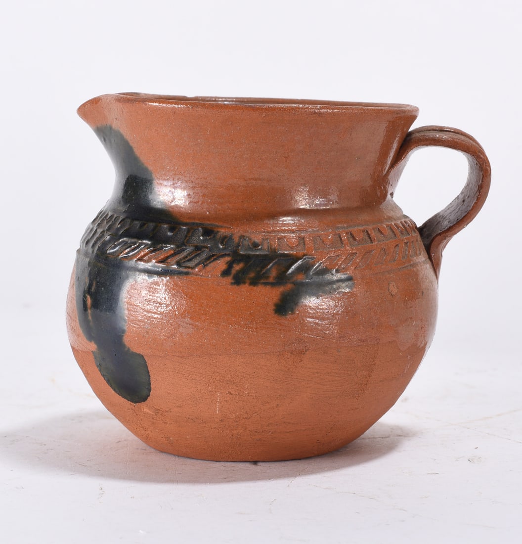 Slip Decorated Pottery Pitcher ca. 1880 (1 of 3)