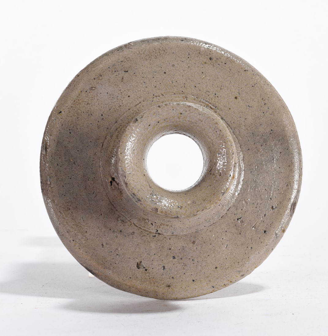 Salt Glaze NC Pottery Churn Lid ca. 1880 (1 of 2)