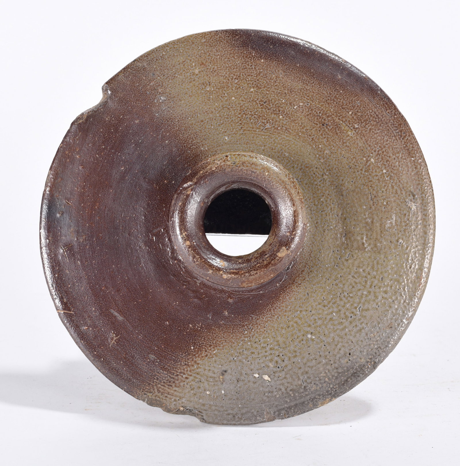 Salt Glaze NC Pottery Churn Lid ca. 1880 (1 of 2)