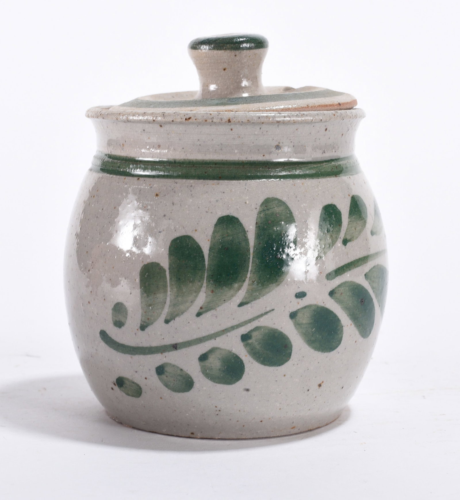 Miniature Pottery Lidded Jar (1 of 2)