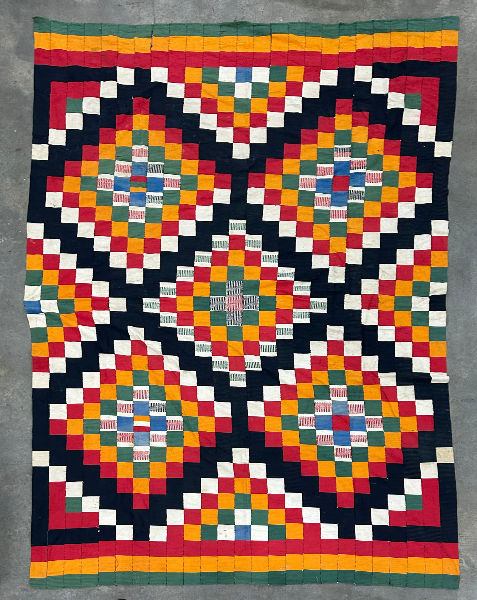 Antique West African Ewe Kente Cloth: A traditional handwoven textile originating from the Ewe people of Ghana and Togo. size 121" x 76"