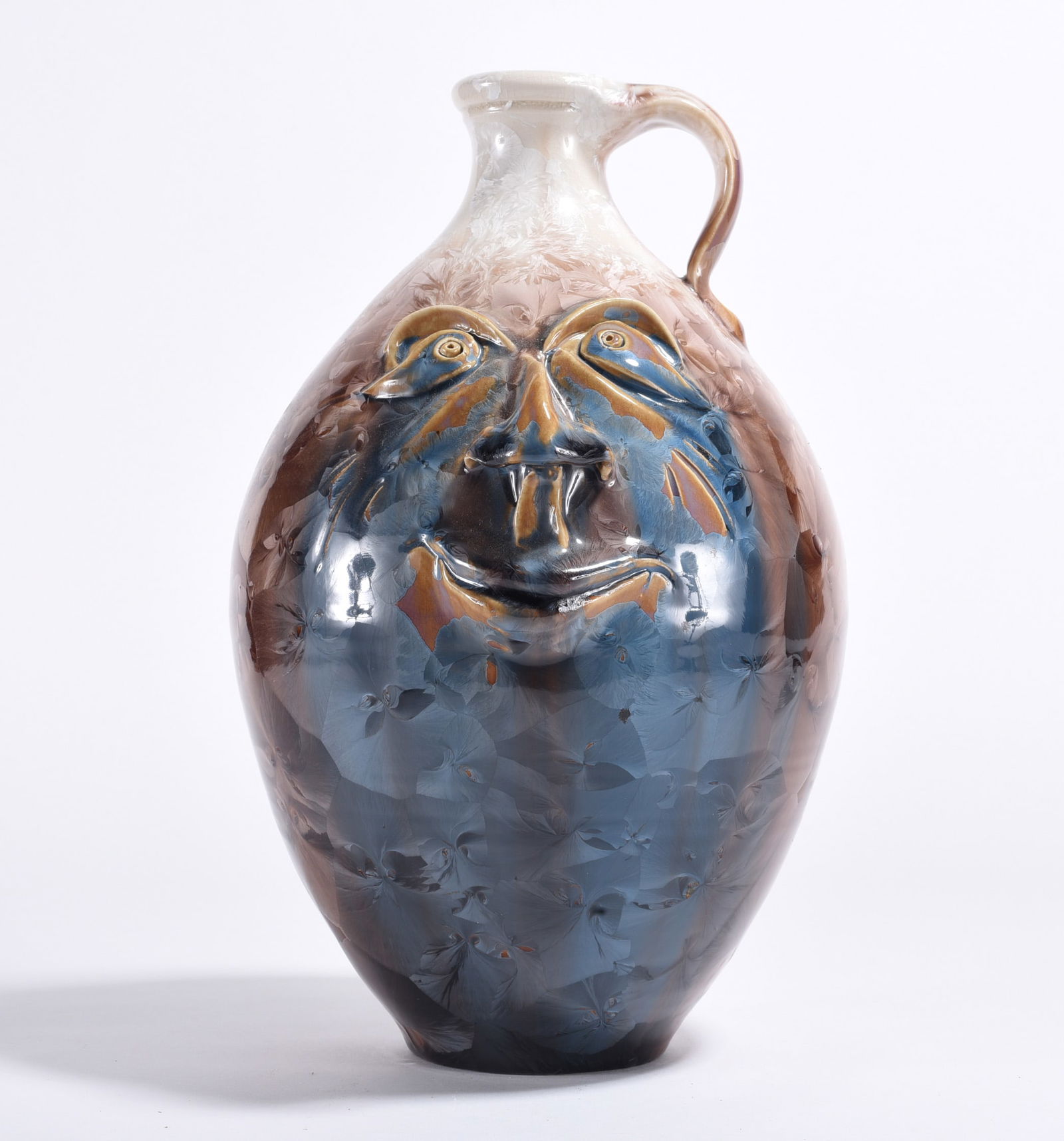 Phil Morgan Crystaline Face Jug: Phil Morgan Crystaline Face Jug