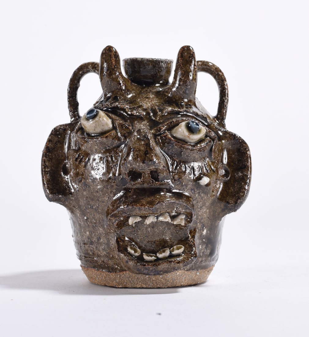 Steve Abee Miniature Devil Face Jug: Steve Abee Miniature Devil Face Jug