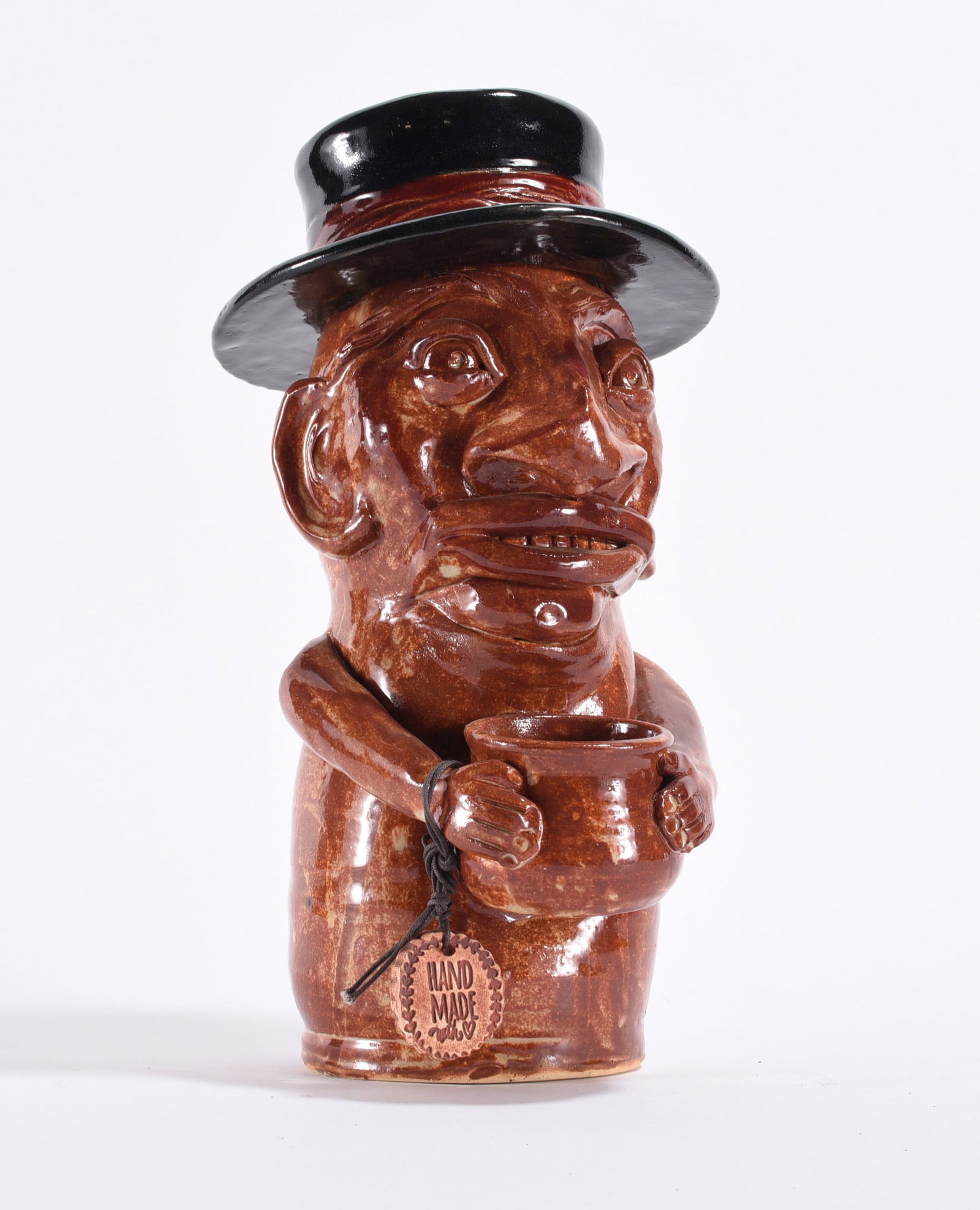 Jim Abbott Folk Pottery Figure: Jim Abbott Folk Pottery Figure