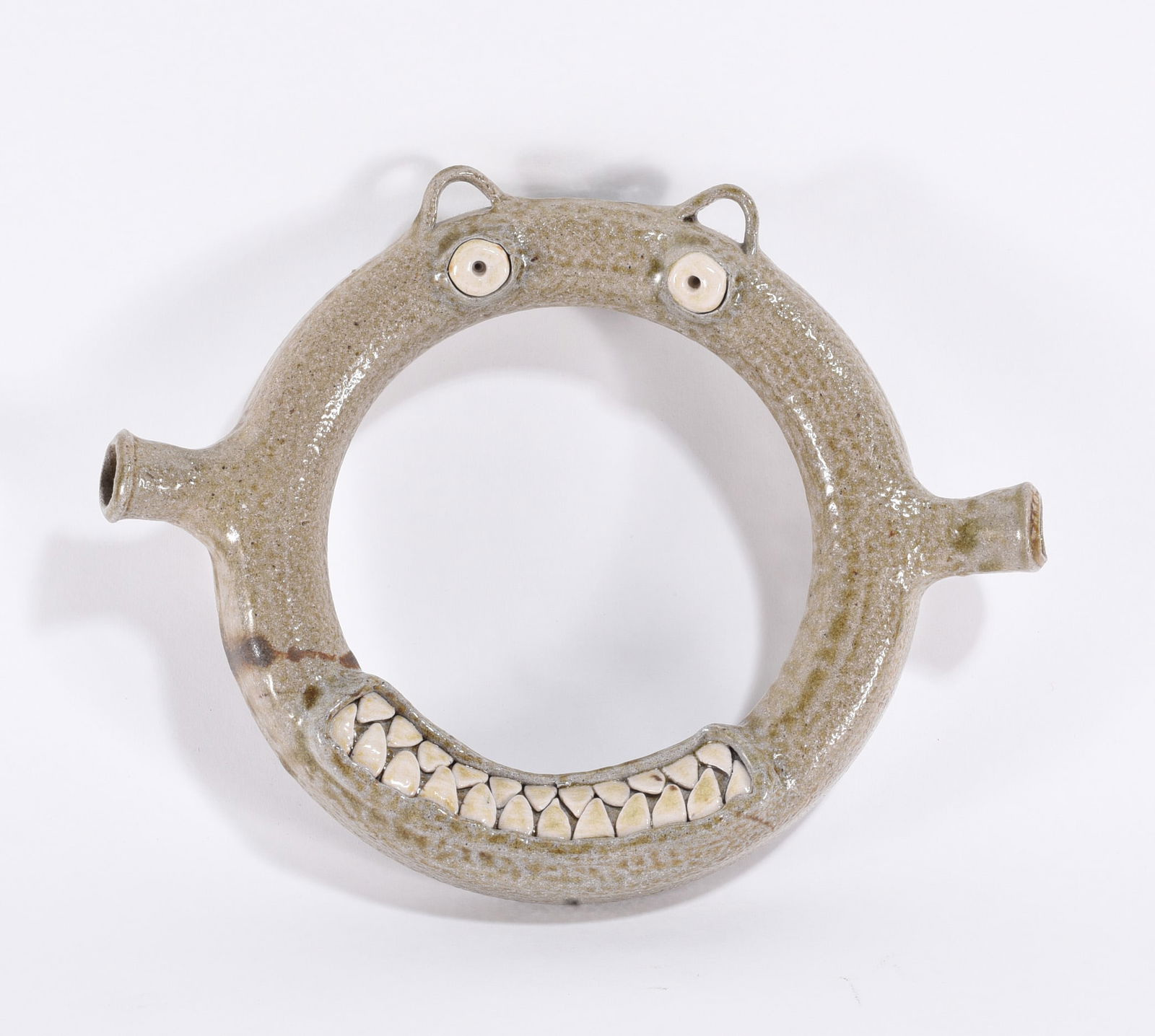 Sid Luck Salt Glaze Ring Jug: Sid Luck Salt Glaze Ring Jug