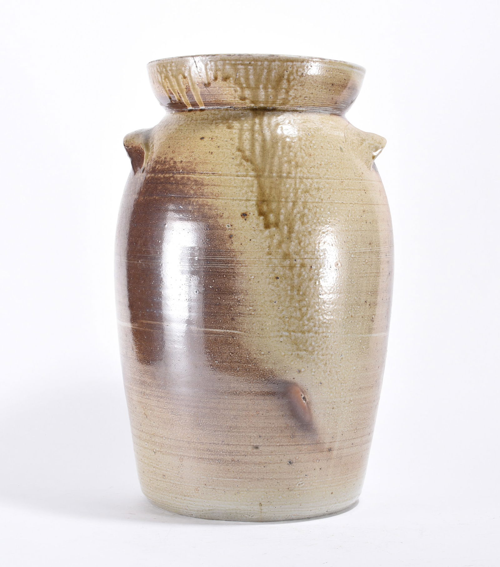 Piedmont North Carolina Salt Glaze Jar ca. 1860: 17.5" Piedmont North Carolina Salt Glaze Jar ca. 1861