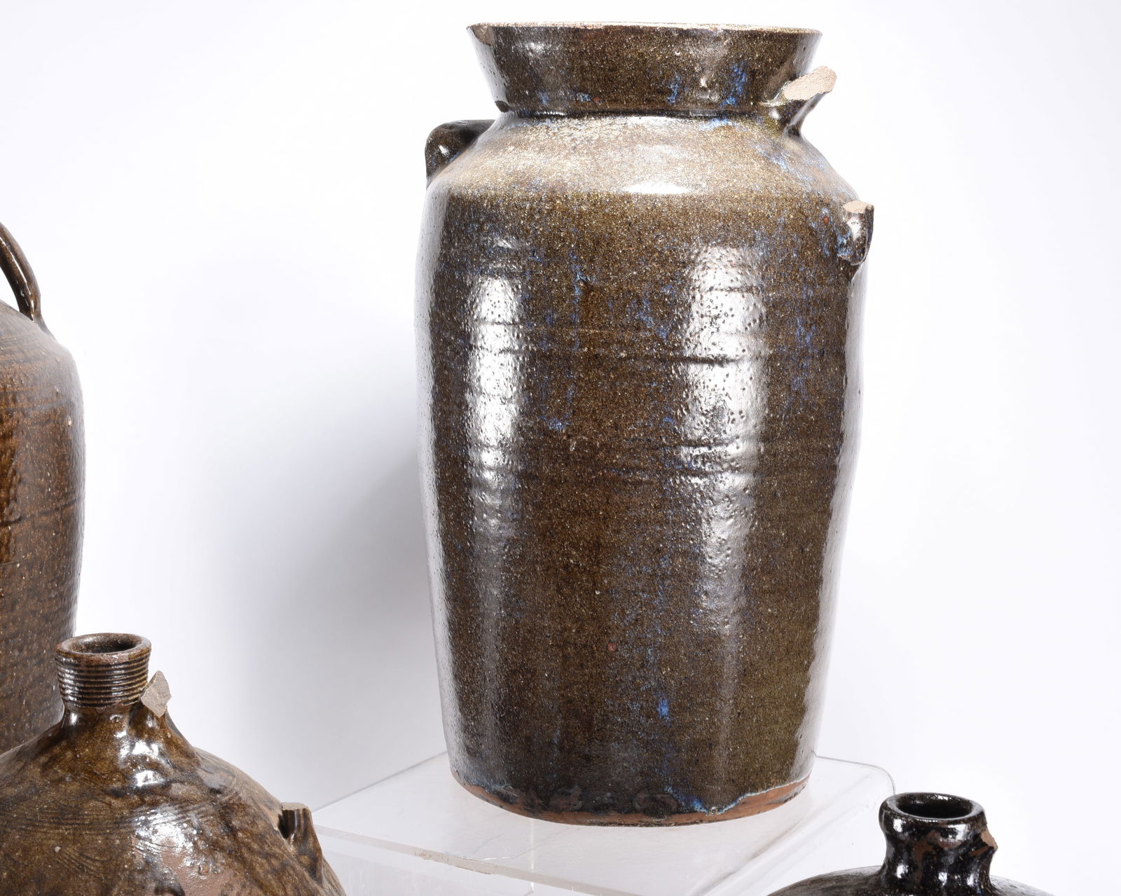 Catawba Valley Alkaline Glaze Storage Jar ca. 1860: 18" Catawba Valley Alkaline Glaze Storage Jar ca. 1861