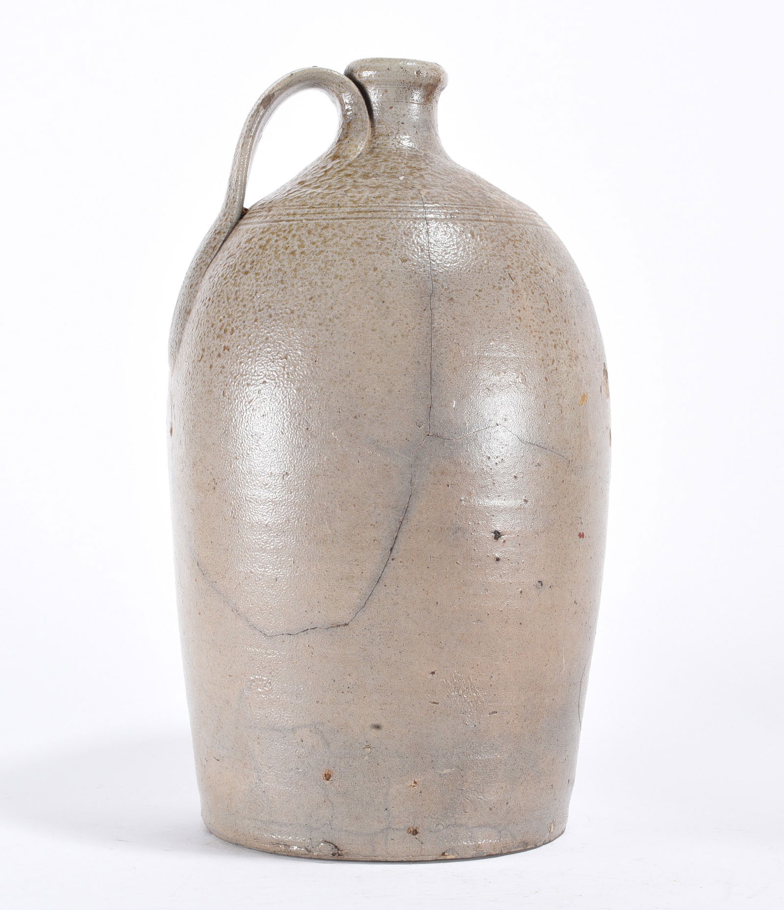 Piedmont NC Salt Glaze Jug ca. 1860: 14.5" Piedmont NC Salt Glaze Jug ca. 1860