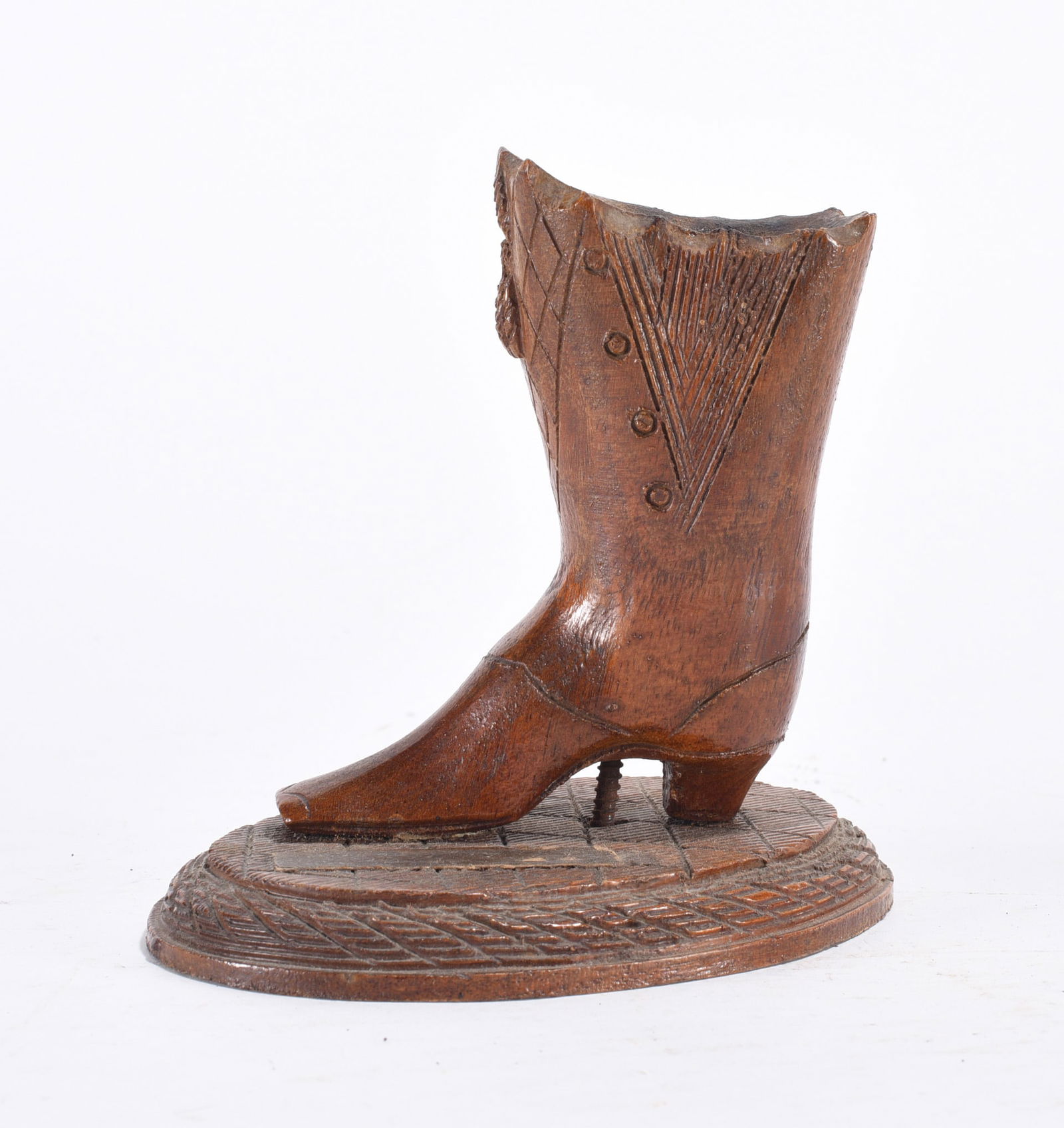 Folk Art Carved Match Holder (1 of 3)