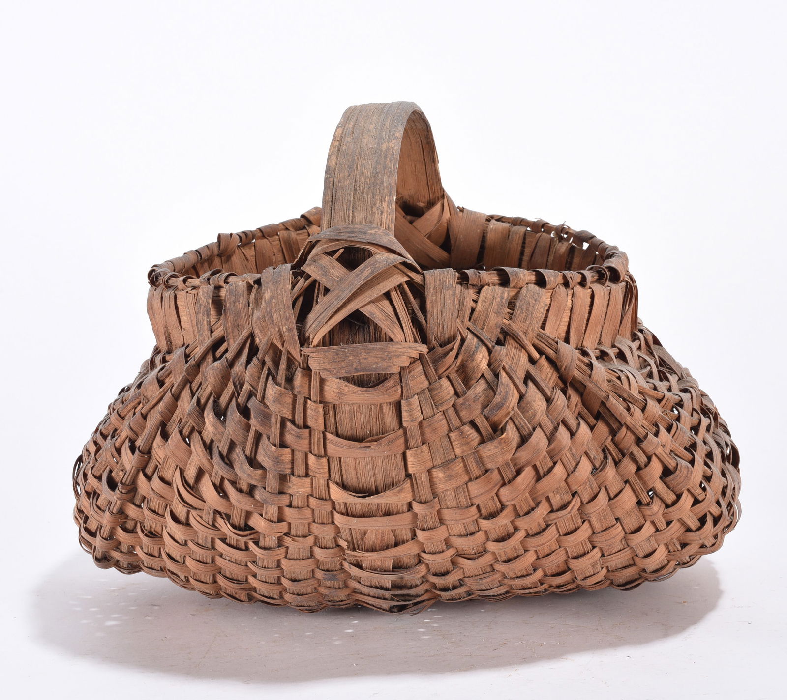 Antique Oak Split Basket: 11" Antique Oak Split Basket